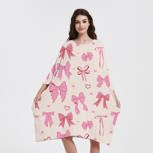 Set di Abbigliamento Estivo di Lusso per Donna <span class=keywords><strong>in</strong></span> Vendita all'Ingrosso, Camicie da <span class=keywords><strong>Notte</strong></span> Termiche <span class=keywords><strong>in</strong></span> Maglia di Bambù - Product Image 1