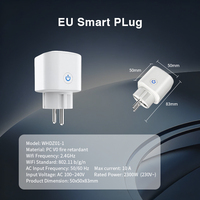 Stop Kontak Pintar Respon Cepat Standar EU WiFi 2.4GHz Tuya Smart Life Pengukur Daya 10A 2300W untuk Penggunaan Otomasi Rumah
