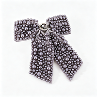 Pince à cheveux de luxe avec nœud entièrement perlé, épingle à cheveux vintage ornée de strass, accessoires élégants pour cheveux de soirée, de mariage, pour femmes