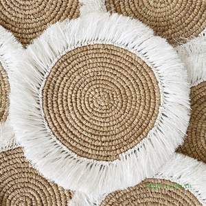 <b>Cheap</b> Price Nordic Rush Bamboo Bohemian Eco-Friendly Round Braided Placemat with Tassel for Dining Table From Vietnam - Product Image 5