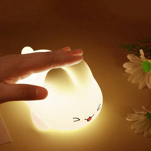 <span class=keywords><strong>Lampe</strong></span> en Silicone <span class=keywords><strong>Lapin</strong></span> Mignon Lumière Rechargeable USB Petite Veilleuse Grand Visage <span class=keywords><strong>Lampe</strong></span> en Silicone <span class=keywords><strong>Lapin</strong></span> pour Chambre d'Enfant - Product Image 1