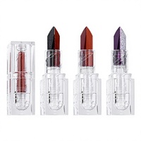 Lápiz Labial de Dos Tonos, Sin Logotipo, Resistente al Agua y al Sudor, Rojo Oscuro-Marrón, Doble Punta, Degradado, Maquillaje de Labios, 3.8g, Vanguardista, Estilo INS