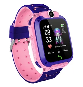 Reloj inteligente Q12B para niños y niñas, dispositivo con llamadas de posicionamiento, 2G, tarjeta SIM, a prueba de agua, LBS, localizador remoto