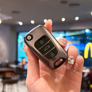 Housse de protection pour clé de voiture Kia en TPU léger, résistant aux rayures et imperméable, style luxe léger - Product Image 1
