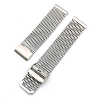 Tali jam tangan Stainless Steel jaring Milan Solid lepas cepat 1.0 garis 22mm