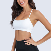 Soutien-gorge de sport Y Strap à maintien moyen, push-up, respirant, séchage rapide, bretelles croisées, antichoc, pour le yoga et l'entraînement en salle de sport