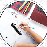 Neue süße Mini 3 Ring Binder Clips Klare weiche PVC A5/A6 Notebook Ringe Druckknopf Gedruckte Papier abdeckung Tagebuch Geschenk Lose blatt