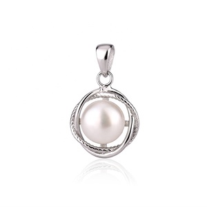 Collier tendance KAMMY en argent sterling 925 avec pendentif géométrique en perle d'eau douce naturelle de 7-7,5 mm, zircon délicat et simple - Product Image 1