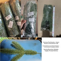 LE-506 Nouvelle Offre : Mini Branche Artificielle de Pin à Trois Pointes, Faux Ramette de Pin à Trois Branches pour Décoration DIY de Sapin de Noël, Couronne et Vase