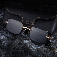 Lunettes de Soleil UV400 Sans Monture en Diamant Rectangulaires, avec Tête de Léopard, Logo Personnalisé, de Marque Partagas Fashion pour Hommes