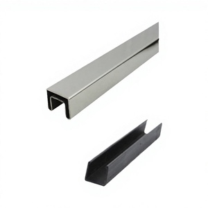 Tube de main courante carré moderne en acier inoxydable 304 avec couvercle supérieur en verre, facile à installer - Product Image 2