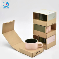 Boîtes en verre personnalisées en carton ondulé pour l'expédition de tasses, boîtes de présentation avec fenêtre ouverte, boîtes à gobelets, emballage cadeau pour articles de boisson