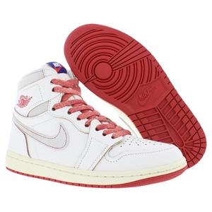 Zapatillas Nike Air Jordan 1 High de cuero original para mujer, estilo baloncesto, color Sail Cinnabar Light Bone - Product Image 4