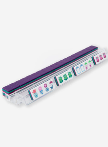 Deluxe American <b>Mahjong</b> Tile <b>Set</b> Includes Racks, Pushers, Dice, Wind Indicator, Joker & Dragon, Purple White Travel Case - Product Image 3
