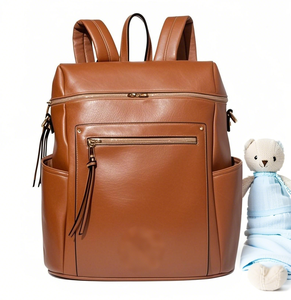 Sacs à couches pour bébé <span class=keywords><strong>de</strong></span> grande capacité imperméables en cuir microfibre avec logo personnalisé <span class=keywords><strong>sac</strong></span> à dos <span class=keywords><strong>de</strong></span> <span class=keywords><strong>maternité</strong></span> pour maman <span class=keywords><strong>sac</strong></span> <span class=keywords><strong>de</strong></span> bébé pour l'accouchement - Product Image 2
