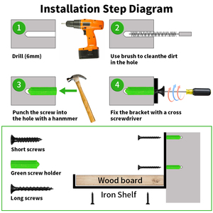 ขายึดผนังสำหรับชั้นวางของ หนา 1/5 นิ้ว ขายึดเหล็กแบบ <span class=keywords><strong>J</strong></span> สำหรับชั้นวางลอย สำหรับห้องครัวสไตล์ฟาร์มเฮาส์ โครงการชั้นวาง DIY - Product Image 4