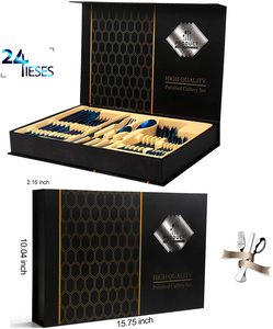 Juego de Cubiertos de Acero Inoxidable <span class=keywords><strong>Dorado</strong></span> de 24 Piezas, Tenedores, Cucharas y Utensilios de Cocina - Product Image 4