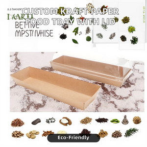 กล่องบรรจุภัณฑ์อาหารแบบใช้แล้วทิ้งทำจากกระดาษคราฟท์รีไซเคิลแบบมีตราประทับสั่งทำพิเศษ สำหรับเค้ก แซนวิช ขนมขบเคี้ยว-กล่องแบบมีช่อง รับสั่งทำตามแบบ - Product Image 2