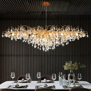 Lámpara <span class=keywords><strong>de</strong></span> Araña Moderna <span class=keywords><strong>de</strong></span> Lujo con Cristales, Diseño <span class=keywords><strong>Simple</strong></span>, LED, Fácil Instalación, Ángulo <span class=keywords><strong>de</strong></span> Haz <span class=keywords><strong>de</strong></span> 360°, para Sala <span class=keywords><strong>de</strong></span> Estar o Villa - Product Image 1