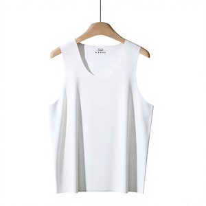 Men's Yellow Sleeveless Tank Top O-Neck Solid Color Casual Breathable Quick Dry Knitted Cotton Athletic Wear 120g Custom Logo - Product Image 2