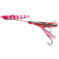 Jigging en mer avec tête métallique, jupe de poulpe bleue, appât de traîne, différentes tailles