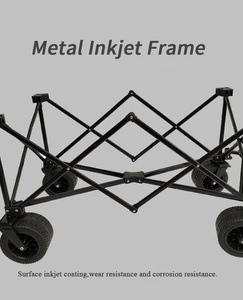 Chariot de jardin pliable de camping en plein air, chariot de <span class=keywords><strong>golf</strong></span> portable, chariot de plage à 4 roues, OEM, capacité de charge de 100 kg, 150 L - Product Image 5