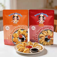 Sachet Doypack Personnalisé Refermable à Fermeture Éclair pour Emballage de Dumplings Congelés, Idéal pour Dumplings au Porc, Plats Préparés et Aliments à Cuire à la Vapeur