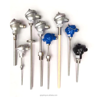 Sonda de temperatura industrial OEM de acero inoxidable con rosca, sensor de inmersión PT100, termopar tipo J K
