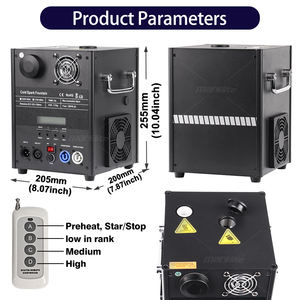 4 قطع آلة شرارة باردة بقوة 750 واط مع حقيبة، آلة ألعاب نارية باردة لحفلات الزفاف وأعياد الميلاد - Product Image 4
