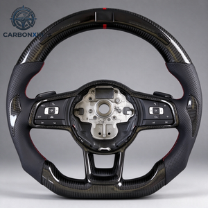 Volant sport en cuir et fibre de carbone forgée personnalisé pour VW Passat CC Golf 7 R Line Mk7 GTI - Product Image 1