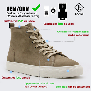 LANCI OEM Custom Sneaker Manufacturers Sneakers High-Top Height Suede Sneakers Luxury Men <strong>Shoes</strong> - Product Image 4