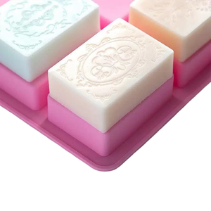 Moule en silicone pour gâteaux et savons, 6 cavités rectangulaires, 23,2x21,5x2,5cm, non toxique, écologique, résistant au four, couleur personnalisée, 100ml - Product Image 5