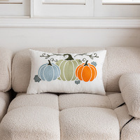 18*18 "usine en gros de haute qualité broderie citrouille housse de coussin décor à la maison Halloween canapé jeter taie d'oreiller