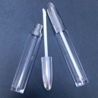5.9ml couvercle de balle en argent, tube de brillant à lèvres, conteneur d'emballage de rouge à lèvres long tube d'emballage de brillant à lèvres avec brosse transparent personnalisé