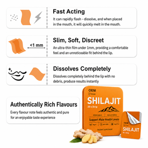 Oral Thin Film Strips Shilajit Fast Dissolving Oral Lozenge Vitamins Oral Thin Film Strips - Product Image 1