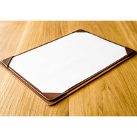 Housse de menu en cuir PU brun foncé pour hôtel, bar à café, restaurant, couverture de menu en cuir épais, ensemble de dossiers A4 en cuir