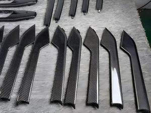 Kit de 7 pièces en fibre de carbone pour panneau de commande central de levier de vitesses, conduite à droite, pour Audi B9 A4 A5 S4 S5 2017-2021, amélioration intérieure - Product Image 5