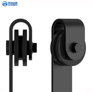 Kit de Herrajes para Puerta Corredera Tipo Granero, Riel de Acero al Carbono Negro para Puertas Simples/Dobles, <span class=keywords><strong>Cocina</strong></span>/TV/Armario - Product Image 3