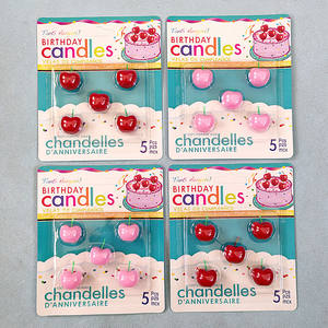 Vela de pastel de cumpleaños de simulación de fruta en forma de cereza, decoración de postre pequeño, cerezas pequeñas de <span class=keywords><strong>Nochevieja</strong></span> sin humo - Product Image 6