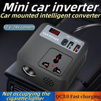 Convertisseur de puissance 12V 100W avec chargeur USB PD pour voiture, doté d'un port Type-C, 2 ports USB, convertisseur DC 220 volts, chargeurs, adaptateurs