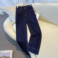 Jean en denim déchiré taille haute pour femme, coupe large, boutonné, lavable, XL, style vintage patchwork, longueur cheville, décontracté, pour l'été et le street style
