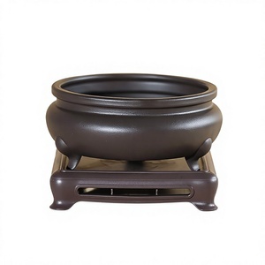 Maceta de Resina Plástica para el Hogar, Diseño de Quemador de Incienso de Estilo Chino en Forma de Tambor <span class=keywords><strong>con</strong></span> Tres Patas, para Plantas Suculentas - Product Image 1