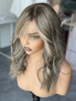 Vente chaude Vierge Cheveux Européens Cendré Blonde Couleur HD Dentelle Top avec Cuir Chevelu Réaliste Diamant Net Luxe Avant de Lacet Perruque pour Femmes