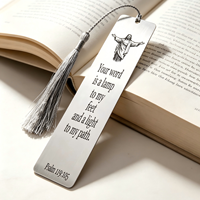 Marcadores Religiosos de Metal, Accesorios de Metal con Grabado Láser Personalizado, Texto Inspirador, Papelería Metálica, Marcadores con Letras Cruzadas