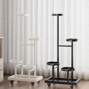 Support à fleurs multi-niveaux avec roulettes, étagère de rangement pour plantes d'intérieur et d'extérieur, pour la maison, le balcon, le salon, le jardin - Product Image 2
