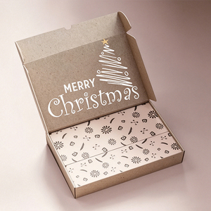 Boîte postale personnalisée avec logo sérigraphié, boîte d'expédition en papier kraft pour les fêtes, boîte d'expédition pour cosmétiques et soins de la peau, emballage en papier ondulé - Product Image 1