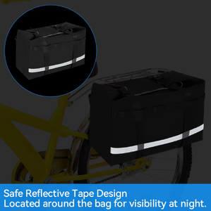 Sac de selle de vélo de voyage en plein air durable sac de rangement de cadre de vélo électrique pliable sac de coffre de vélo étanche avec garniture réfléchissante - Product Image 6