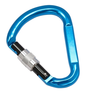 Mosquetón de aleación de aluminio en forma de ventilador, cierre de tornillo con certificado meet en 12275, venta directa de fábrica china - Product Image 1