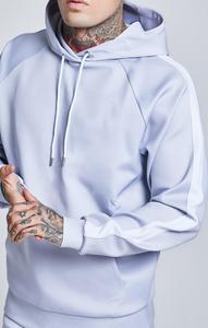 Chándal con capucha azul claro para hombre, de manga larga, color sólido, informal, con cordón ajustable, 100% algodón poliéster, chándal de tela gruesa. - Product Image 2
