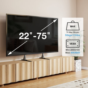 Universal Table <b>TV</b> <b>Stand</b> 22-75" <b>TVs</b>/VESA 800x600(50kg) 3-Layer Steel 13" Base Triangular Braces Anti-Slip Pads Black 5-Year Eleg - Product Image 5